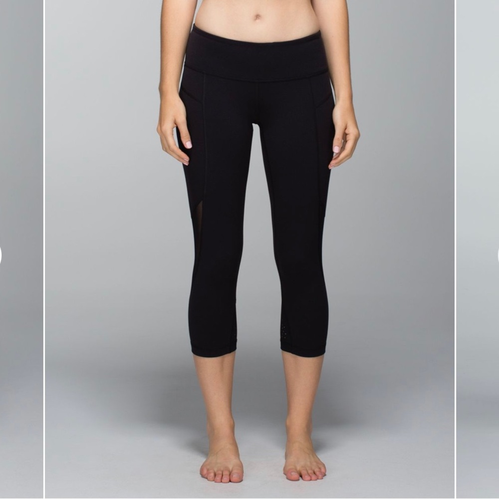 Lululemon Wunder Under Crop Laser Cut Tech Mesh 4 - Picture 2 of 16